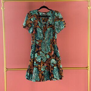 Somerset Mini Dress - Botanical Pattern NBW